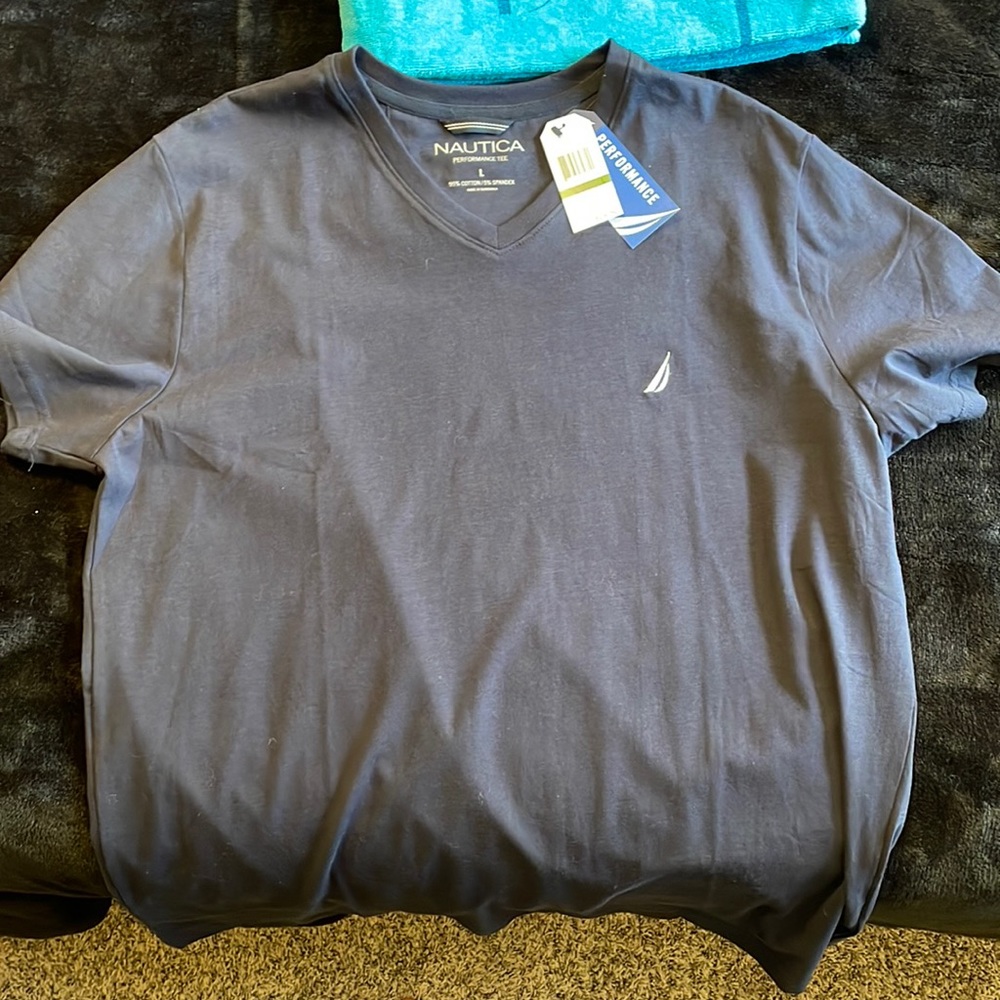 BRAND NEW!! Nautica short sleeve mens navy blue shirt